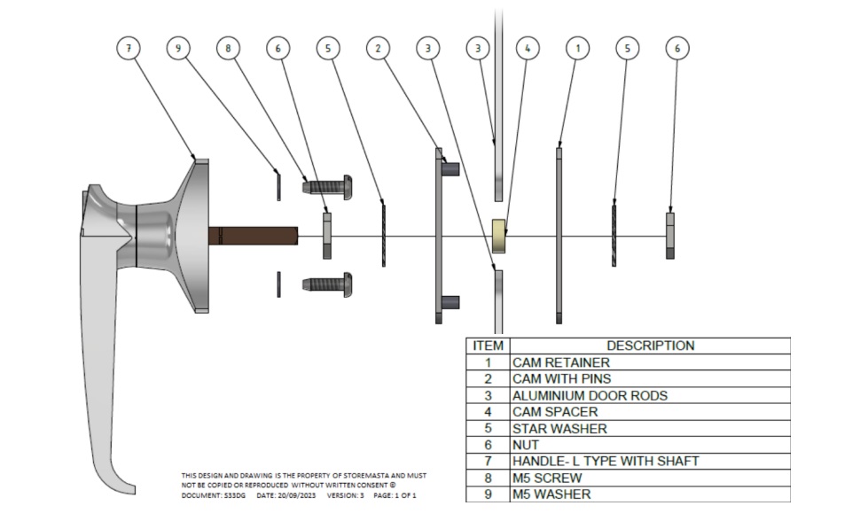 Product Manual L Handle Assembly for Safety Cabinets